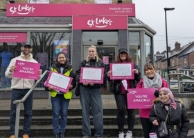 St Luke's Event Volunteers outside our St Luke's Ecclesall Road Shop